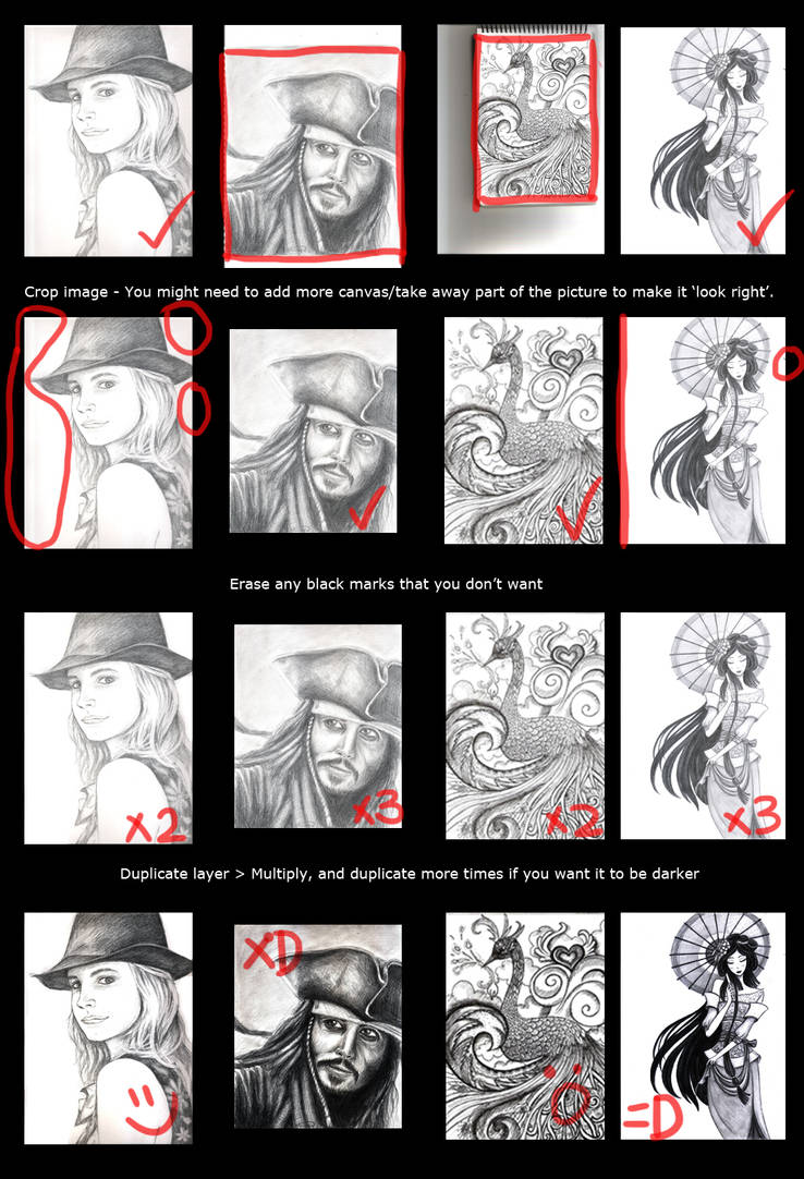 How To Enhance Pencil Drawings by vivsters on DeviantArt
