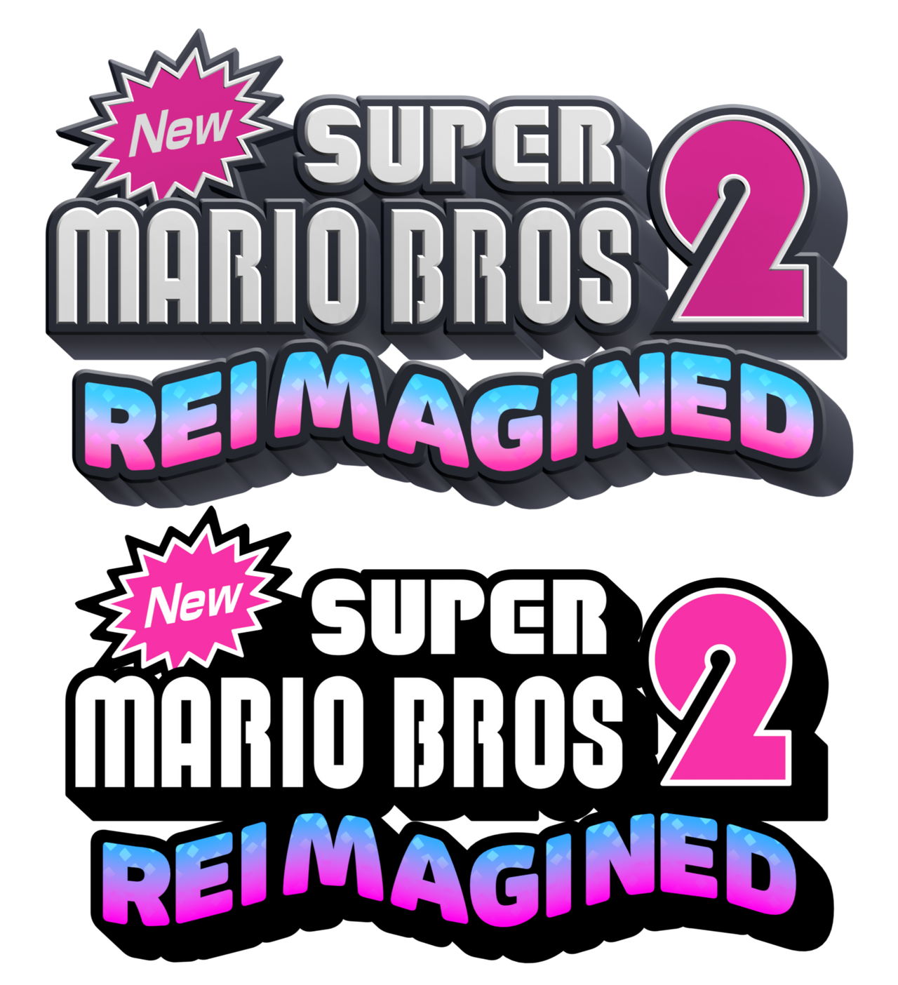 NSMB2: Reimagined logo (3d and 2d) by Lolguy5677 on DeviantArt