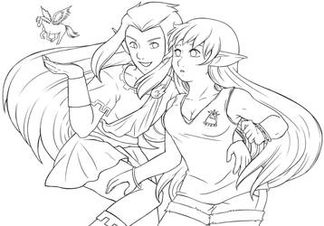 (lineart) Puck and Serenity 2021 Re-draw