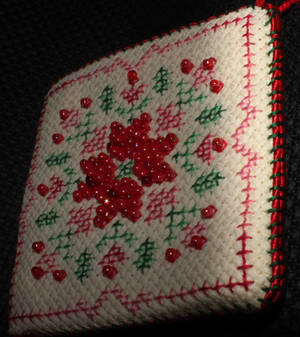 cross stitched ornament exchange finished