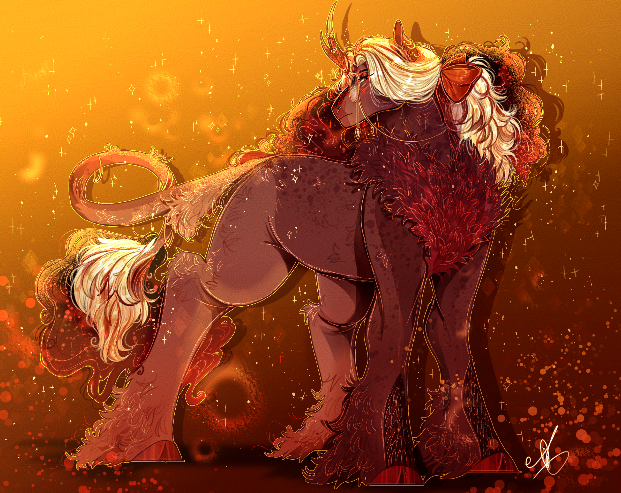 -Commission- Crimson and gold.