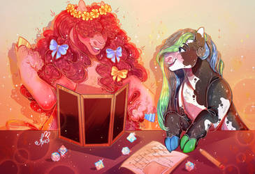 -Commission- Ponies and dragons.