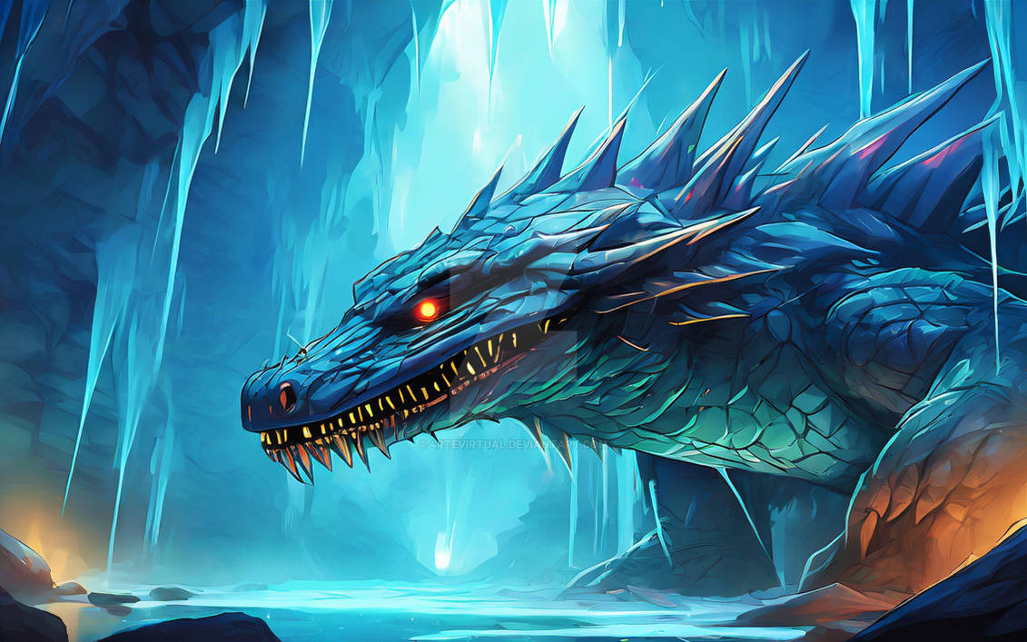 Ice Lair Header Ice crocodile in its lair by 4rteVirtual on DeviantArt