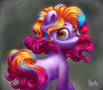 Rainbow mane pony