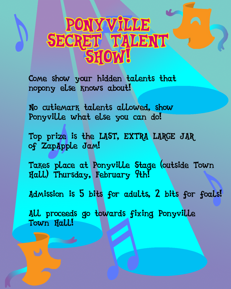 MLPFIM: Ponyville Talent Show Flyer