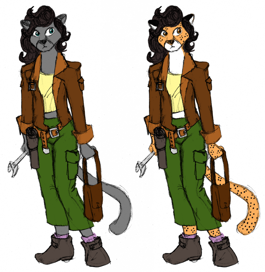 Verity as Furry Development Sketches 1