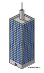 Isometric Pixel Skyscraper by Gladiatore79