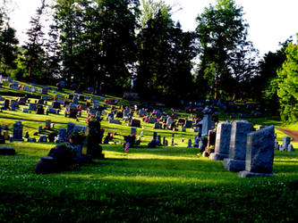 another cemetery at sunset