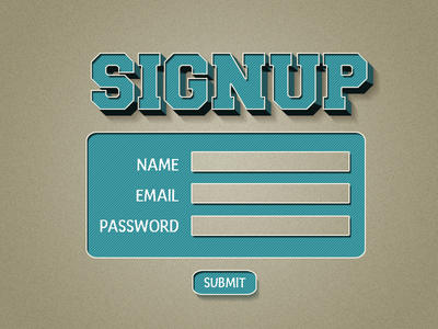 SIGNUP PAGE - 3D Retro Text by tashamille on DeviantArt
