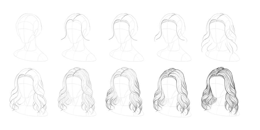 Tutorial - How to Draw Wavy Hair by tashamille on DeviantArt