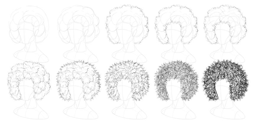 Tutorial - How to Draw Afro-Textured Hair by tashamille on DeviantArt