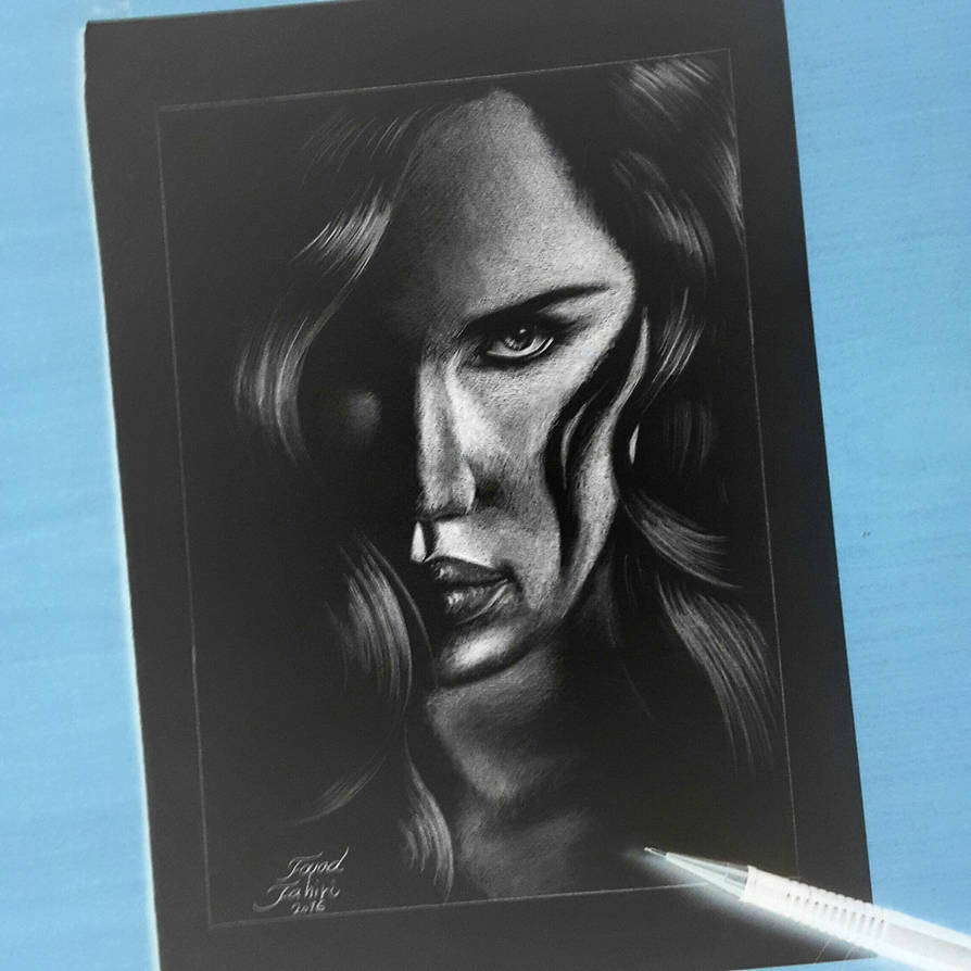black widow invert drawing by fouadzahiri on DeviantArt