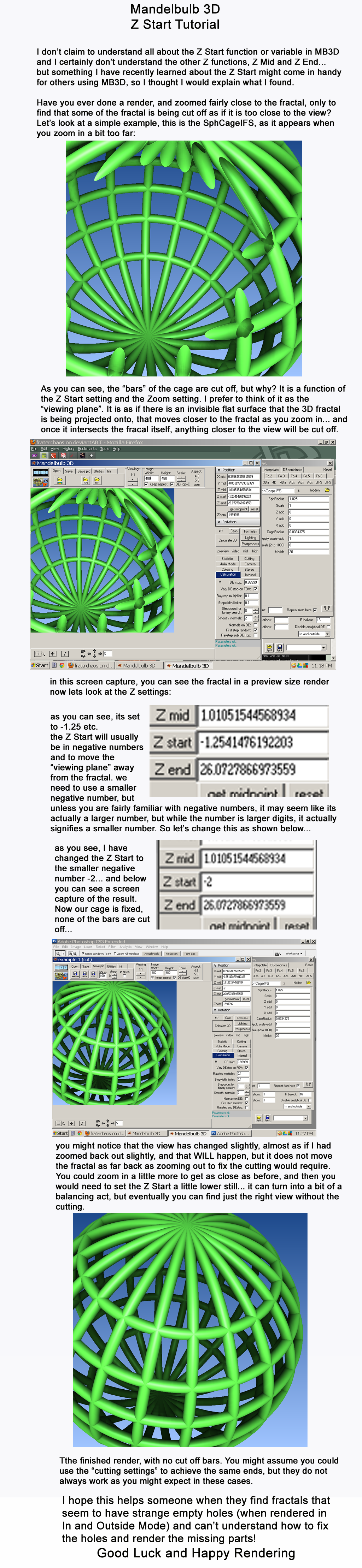 Mandelbulb 3D Z Start Tutorial