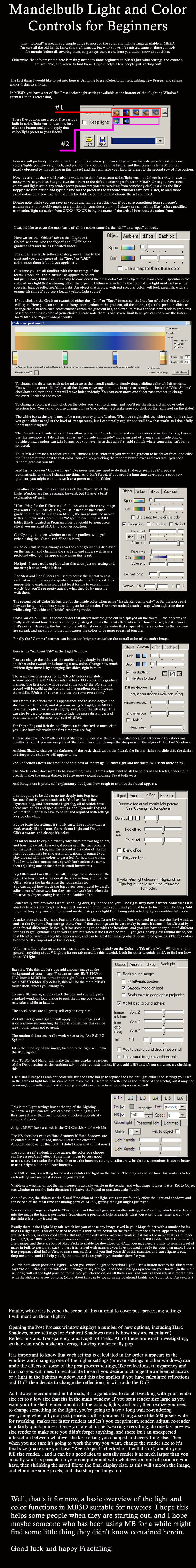 Mandelbulb Basic Light and Color Tutorial