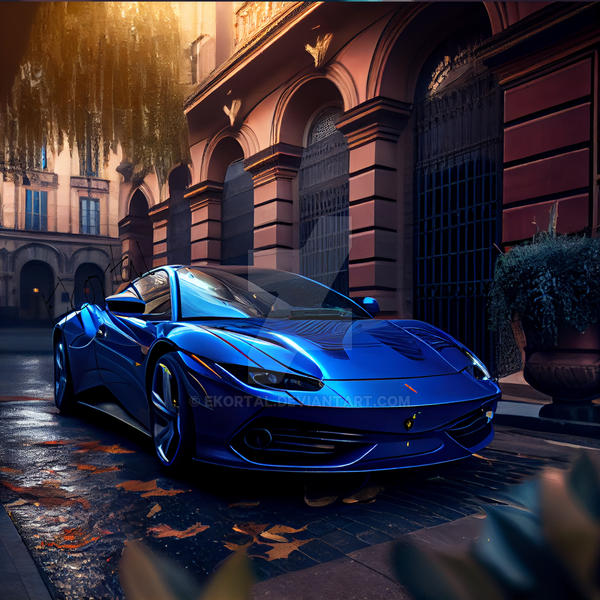 Ekortal Blue Ferrari Roma in Milano en photo reali by ekortal on DeviantArt
