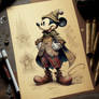 Full body Drawing of Mickey mouse