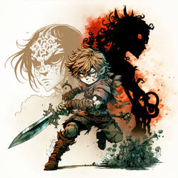 Ekortal full body Drawing of young boy link