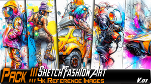 Sketch Fashion Art 5 Images