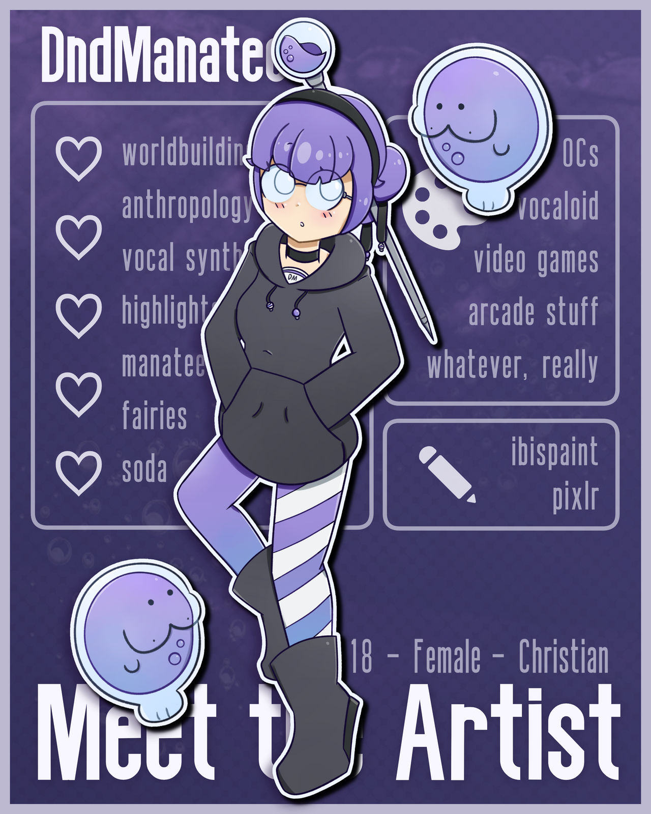 New Persona + Meet the Artist! by DndManatee on DeviantArt