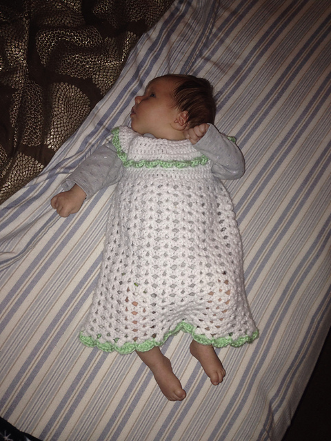 Green and White Baby Dress