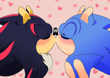 Sonic and Shadow kissing (Large) by LebbitBunny on DeviantArt