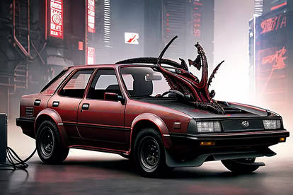 Alien Toyota Starlet P60 1978 Ai Art