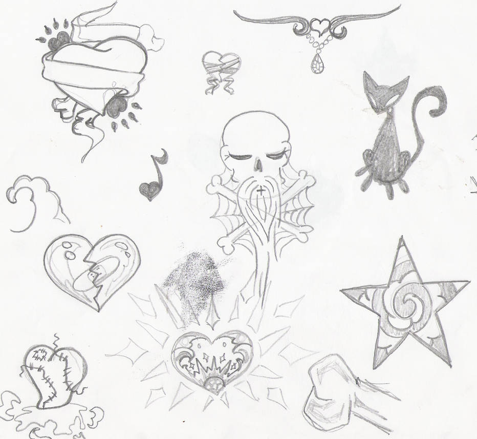 Tattoo flash drafts by Bracken2001 on DeviantArt