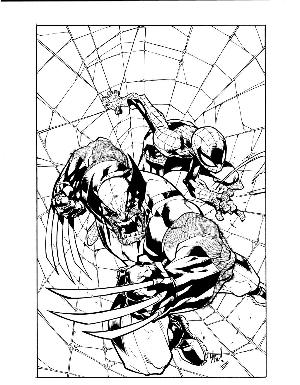 Joe Mad Wolverine Spiderman inks