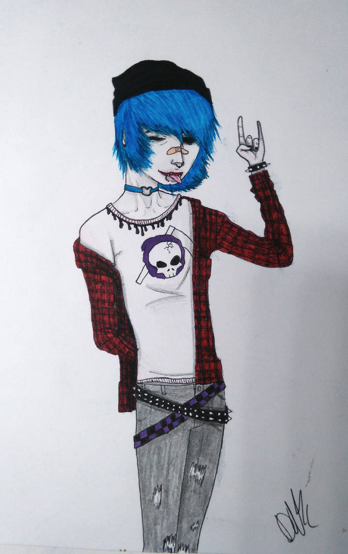 Emo boy with blue hair by DrawingDark00 on DeviantArt