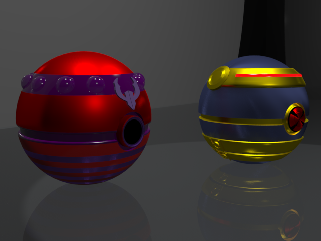 Ciclop and Magneto fan made 3D pokeballs