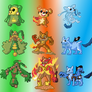 My Fakemon Starters Evolutionary Families!