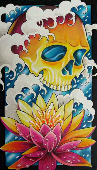 skull and lotus