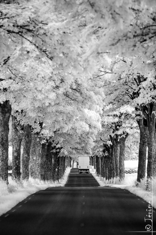 infrared road and truck