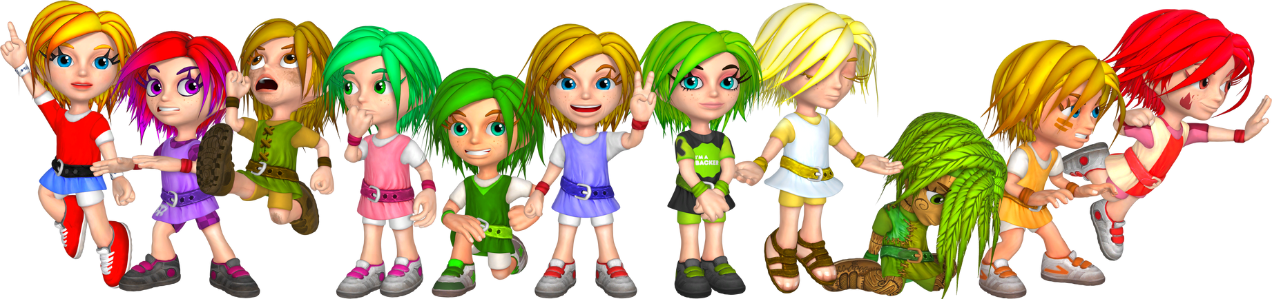Cute Giana Skins : All Of Them Together Again