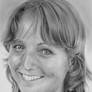 Pencil portrait of a smiling girl