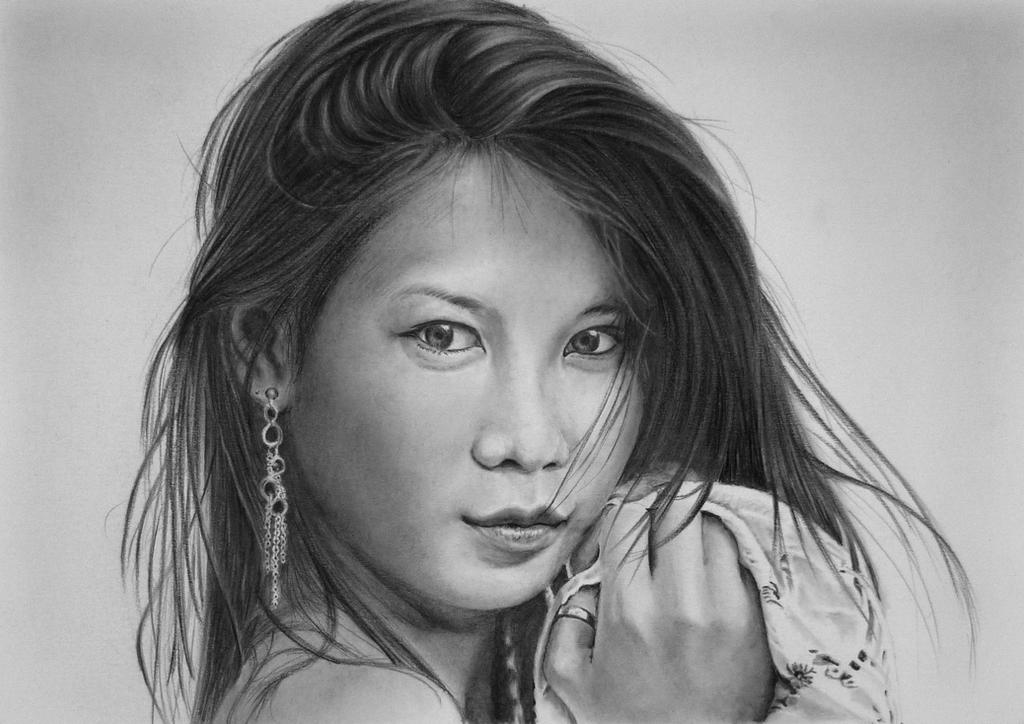 Pencil portrait of Young