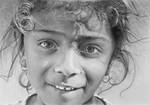 Pencil portrait of an Egyptian girl