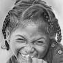 Pencil portrait of a cheeky Madagascan girl