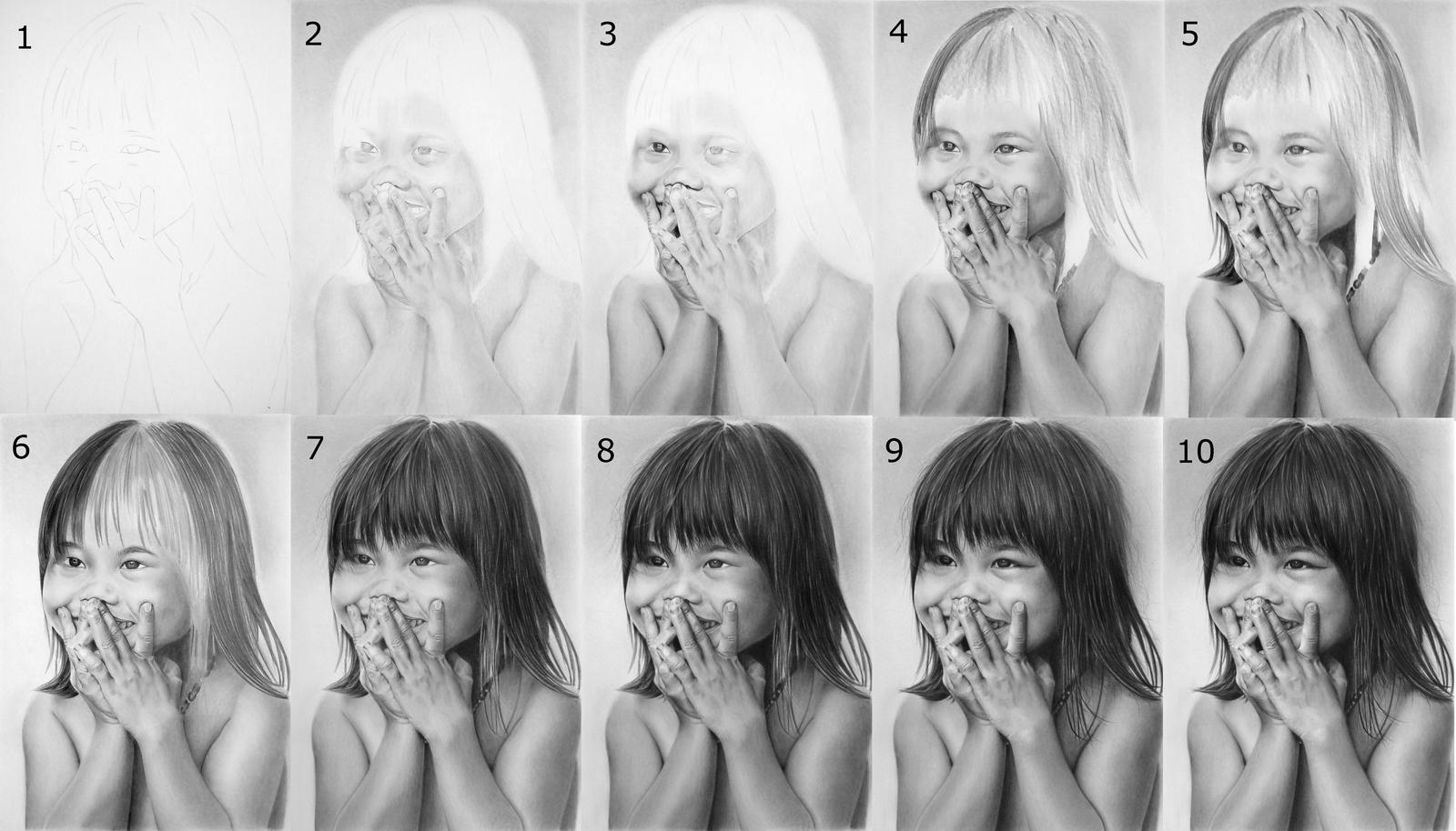 Nhu Hidden Smile drawing process