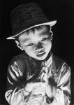 Pencil portrait of a little boy in Hoi An
