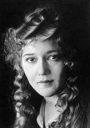 Pencil portrait of Mary Pickford