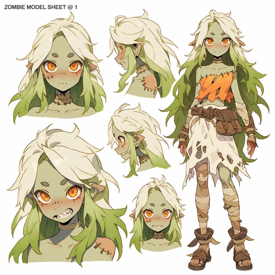 Zombie Character Model Zombie Model Sheet 1 by K-Jackson-Katss on DeviantArt
