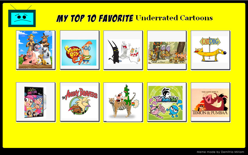 My Top 10 Underrated Cartoons