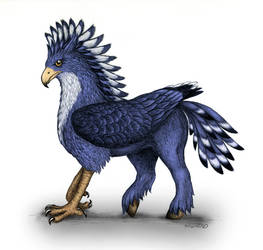 Crested Hippogriff, Blue