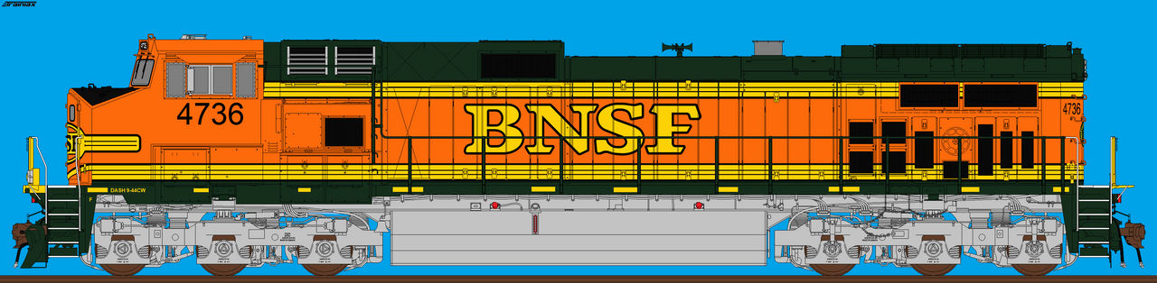 BNSF GE Dash 9-44CW #4736 by AngryDuolingo on DeviantArt