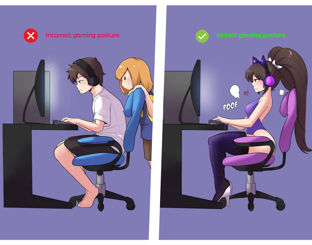 Correct Gaming Posture By Tastycatnips On DeviantArt correct-gaming-posture-by-tastycatnips-on-deviantart