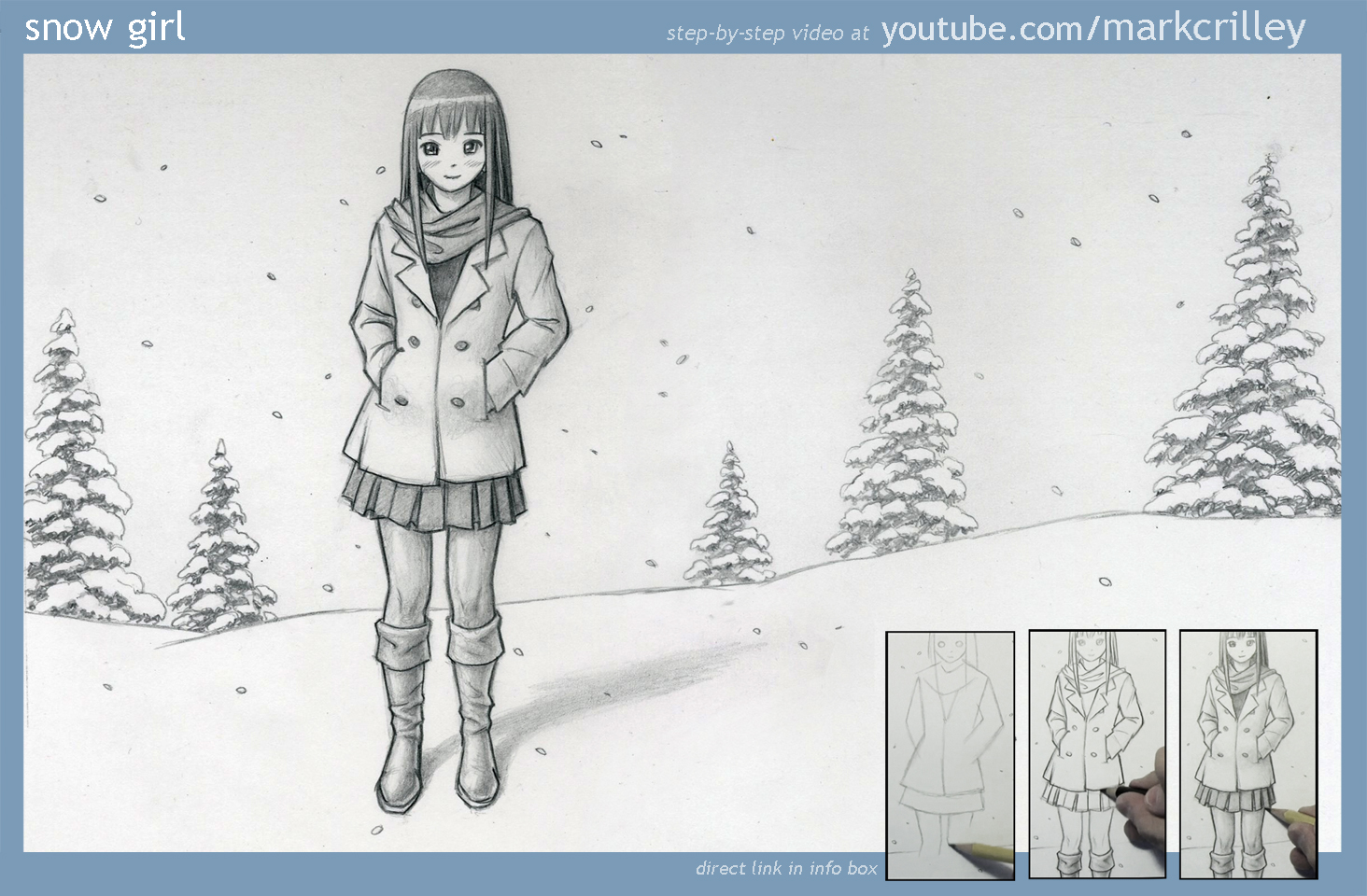 snowman girl drawings