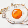 Fried Egg Watercolor