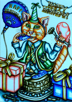 Birthday Boy Kitten Greeting Card