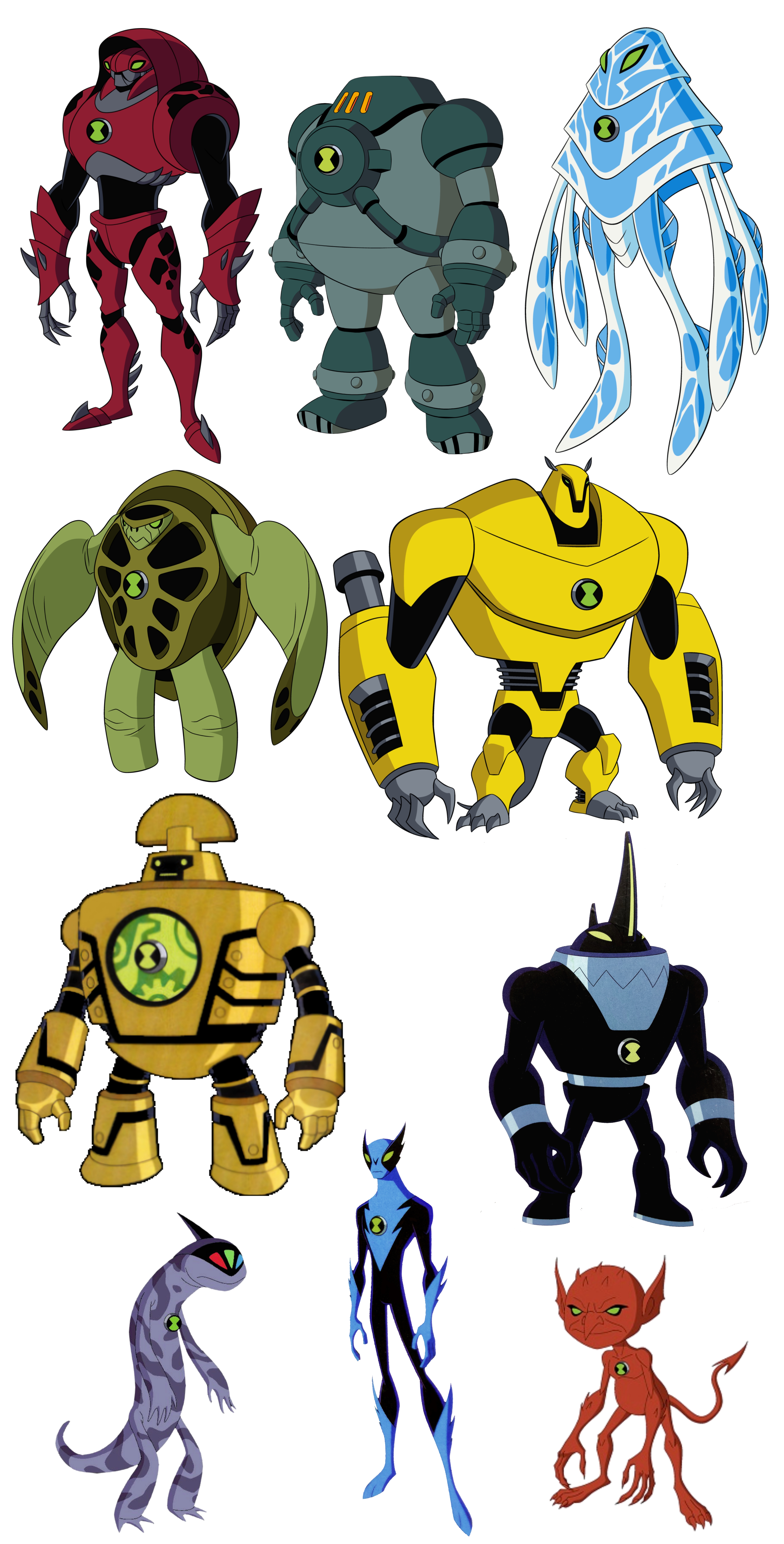 Ben 10 Reboot All Aliens by ChemistryChandra on DeviantArt